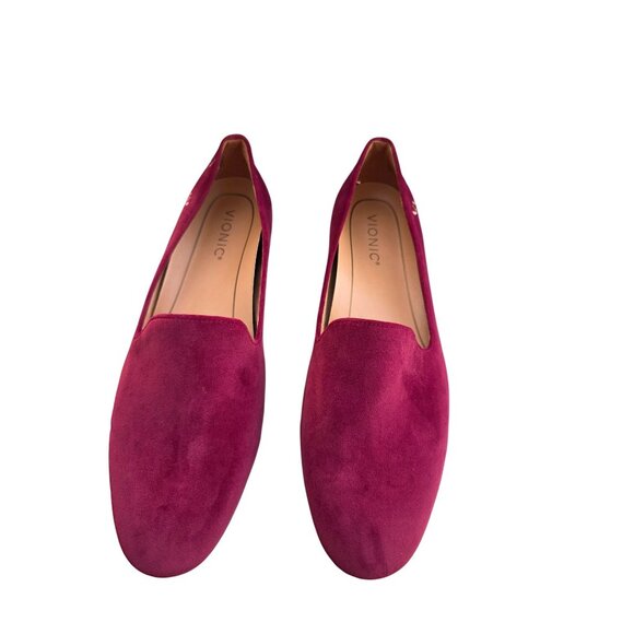 Vionic Willa Suede Embroidered Heel Loafers w/ Leaf Motif Women's Size 9.5 - Picture 1 of 9